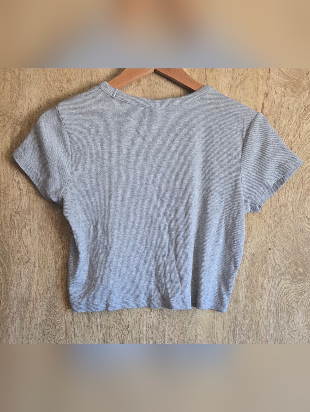 FCT Ribbed Crop Tee Light Grey - Picture 2 of 4